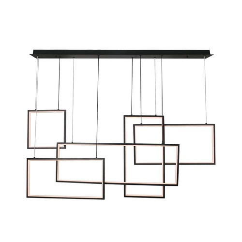 Suspension LED design 45W - 120cm, 4800lm, noir, blanc chaud, IP20