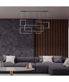 Suspension LED design 45W - 120cm, 4800lm, noir, blanc chaud, IP20