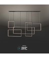 Suspension LED design 45W - 120cm, 4800lm, noir, blanc chaud, IP20