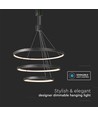 Suspension LED avec 3 anneaux, dimmable 46W - 4900lm, 3000K, noir, design moderne