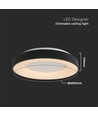 Plafonnier LED décoratif 49W, dimmable - Ø60cm, 106lm/W, noir, 3000K, Triac dimmable