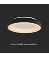 Plafonnier LED décoratif 49W, dimmable - Ø60cm, 106lm/W, noir, 3000K, Triac dimmable