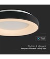 Plafonnier LED décoratif 49W, dimmable - Ø60cm, 106lm/W, noir, 3000K, Triac dimmable