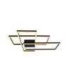 Plafonnier LED 47W - L90xW67cm, 3000K, dimmable, finition noire, éclairage intérieur décoratif