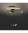 Plafonnier LED 47W - L90xW67cm, 3000K, dimmable, finition noire, éclairage intérieur décoratif