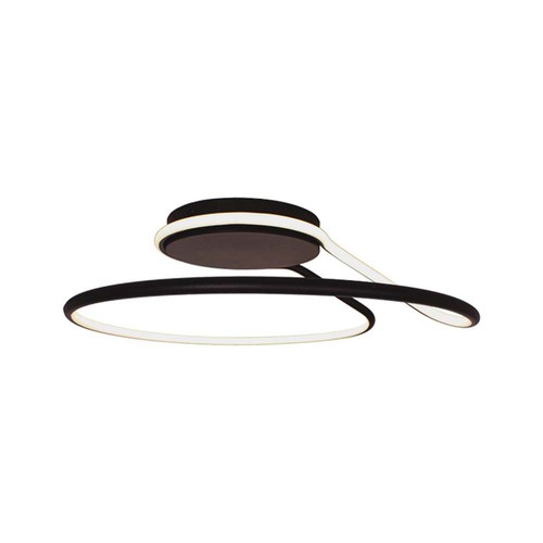 Suspension LED design 54W, dimmable - Noir, 4000K, 5330lm, forme ronde abstraite