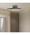 Suspension LED design 54W, dimmable - Noir, 4000K, 5330lm, forme ronde abstraite