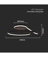 Suspension LED design 54W, dimmable - Noir, 4000K, 5330lm, forme ronde abstraite