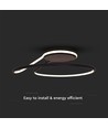 Suspension LED design 54W, dimmable - Noir, 4000K, 5330lm, forme ronde abstraite