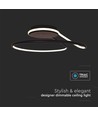 Suspension LED design 54W, dimmable - Noir, 4000K, 5330lm, forme ronde abstraite