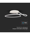 Plafonnier LED design 54W, dimmable - Ø52cm, blanc, rond, 4000K, Triac dimmable