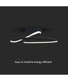 Suspension LED design 20W, Ø25cm - 107lm/W, 4000K, noir, rond, design moderne