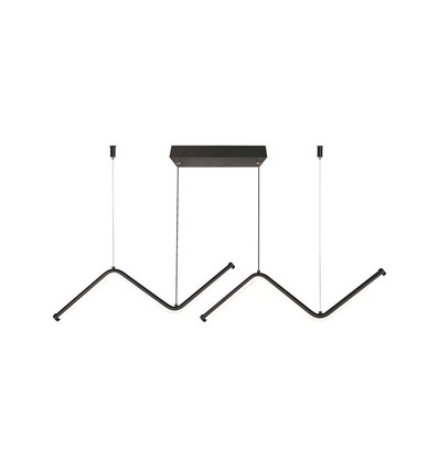 Suspension LED 12W 100cm - Design double zig-zag, 4000K, finition noire