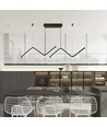 Suspension LED 12W 100cm - Design double zig-zag, 4000K, finition noire