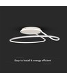 Plafonnier LED designer 24W - Ø25cm, blanc, design cercle, 4000K blanc neutre