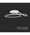 Plafonnier LED designer 24W - Ø25cm, blanc, design cercle, 4000K blanc neutre