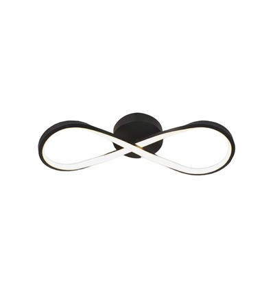 Lampe LED designer Infinity 24W - 3000K, noir, 360 degrés, applique/plafonnier