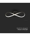 Lampe LED designer Infinity 24W - 3000K, noir, 360 degrés, applique/plafonnier