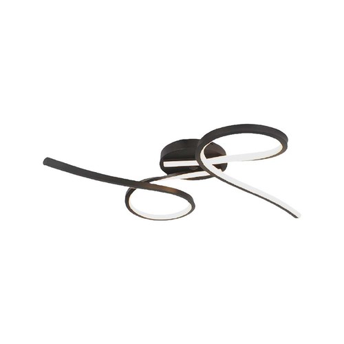 Plafonnier LED designer 24W - 2560lm, 3000K, noir, diffusion de lumière à 360 degrés