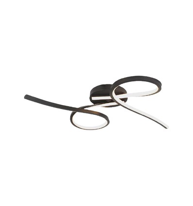 Plafonnier LED designer 24W - 2560lm, 3000K, noir, diffusion de lumière à 360 degrés