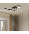 Plafonnier LED designer 24W - 2560lm, 3000K, noir, diffusion de lumière à 360 degrés