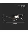 Plafonnier LED designer 24W - 2560lm, 3000K, noir, diffusion de lumière à 360 degrés