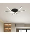 Plafonnier LED designer 20W - 3 tubes croisés, 105lm/W, finition noire, 3000K