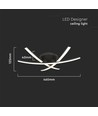 Plafonnier LED designer 20W - 3 tubes croisés, 105lm/W, finition noire, 3000K