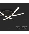 Plafonnier LED designer 20W - 3 tubes croisés, 105lm/W, finition noire, 3000K