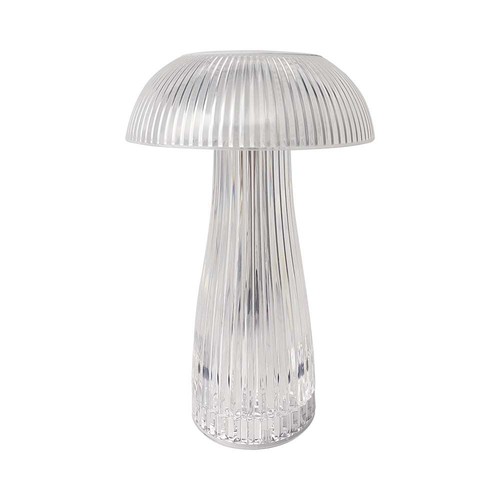 Lampe de table LED rechargeable 1W - Tactile dimmable, 3-en-1 CCT, transparent, Ø16 x 25 cm
