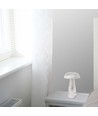 Lampe de table LED rechargeable 1W - Tactile dimmable, 3-en-1 CCT, transparent, Ø16 x 25 cm