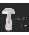 Lampe de table LED rechargeable 1W - Tactile dimmable, 3-en-1 CCT, transparent, Ø16 x 25 cm