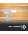 Lampe de table LED rechargeable 1W - Tactile dimmable, 3-en-1 CCT, transparent, Ø16 x 25 cm