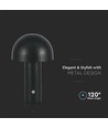 Lampe de table LED rechargeable 3W, noir - 3-en-1 CCT, dimmable, tactile, 5V, batterie 1800mAh