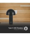Lampe de table LED rechargeable 3W, noir - 3-en-1 CCT, dimmable, tactile, 5V, batterie 1800mAh