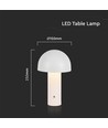 Lampe de table LED - batterie 1800mAh, Ø150x250, 3 en 1, blanc, Hus