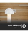 Lampe de table LED - batterie 1800mAh, Ø150x250, 3 en 1, blanc, Hus