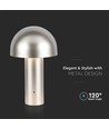 Lampe de table rechargeable V-Tac 3 en 1 - Champagne/Or, IP20, tactile dimmable