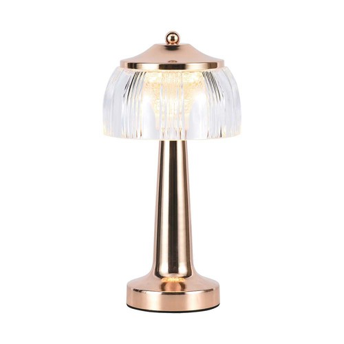 Lampe de table LED rechargeable 1W, French Gold - 3-en-1, batterie 1800mAh, IP20, 13,5x26,5cm