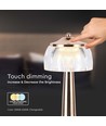 Lampe de table LED rechargeable 1W, French Gold - 3-en-1, batterie 1800mAh, IP20, 13,5x26,5cm