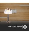 Lampe de table LED rechargeable 1W, French Gold - 3-en-1, batterie 1800mAh, IP20, 13,5x26,5cm