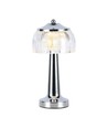 Lampe de table LED - batterie 1800mAh, 13,5x26,5 cm, 3 en 1, boîtier chromé