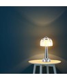 Lampe de table LED - batterie 1800mAh, 13,5x26,5 cm, 3 en 1, boîtier chromé