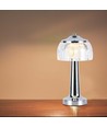 Lampe de table LED - batterie 1800mAh, 13,5x26,5 cm, 3 en 1, boîtier chromé