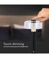Lampe de table LED - Batterie 1800mAh, Ø150x300, 3000K, Boîtier noir