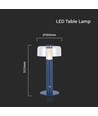 Lampe de table LED rechargeable 1W - Violet, dimmable, 3000K, chargement USB, hauteur 30cm