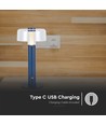 Lampe de table LED rechargeable 1W - Violet, dimmable, 3000K, chargement USB, hauteur 30cm