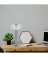 Lampe de table LED rechargeable 1W - Tactile dimmable, batterie 1800mAh, 3000K, gris, incl. câble USB-C
