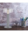 Lampe de table LED rechargeable 1W - Tactile dimmable, batterie 1800mAh, 3000K, gris, incl. câble USB-C
