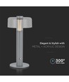 Lampe de table LED rechargeable 1W - Tactile dimmable, batterie 1800mAh, 3000K, gris, incl. câble USB-C